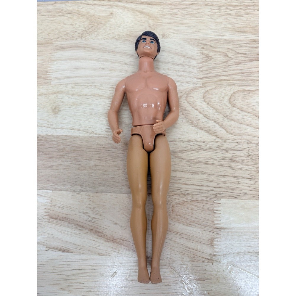 Vintage Mattel Ken Doll 1968 Molded Brown Hair Twist n Turn Taiwan Nude Toy #14